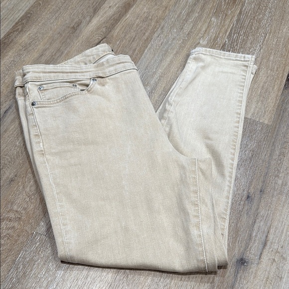 Lauren Ralph Lauren Size 14 Tan Skinny Ankle Jeans High Rise - Picture 1 of 9